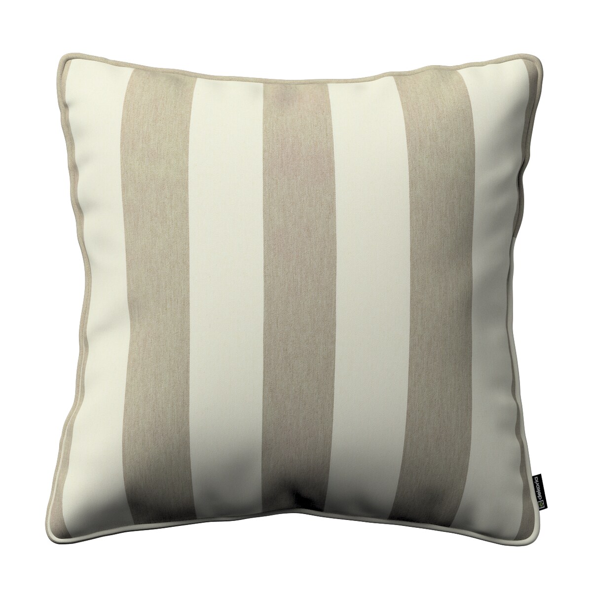Poszewka Gabi na poduszkę 45x45 beżowo-białe pionowe pasy (5,5cm)