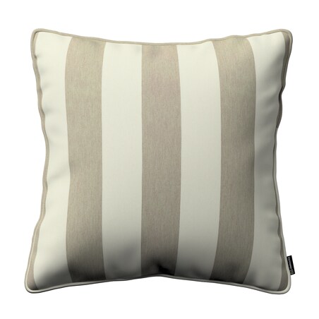 Poszewka Gabi na poduszkę 45x45 beżowo-białe pionowe pasy (5,5cm)