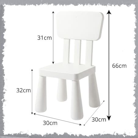 Krzesełko dla dzieci plastikowe z oparciem wygodne do pokoju białe