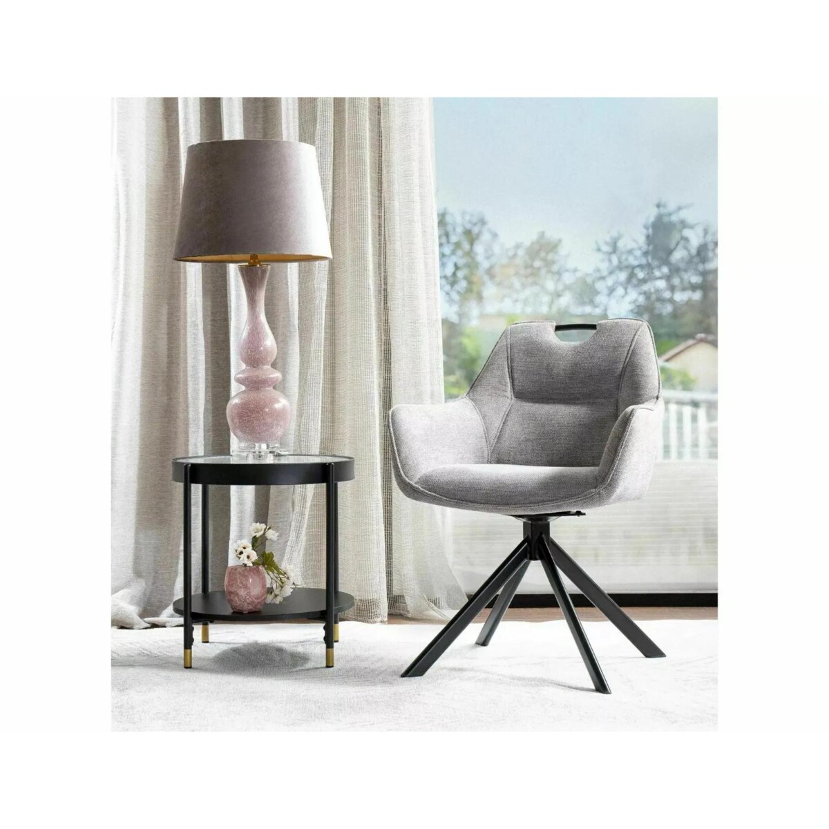 Ława LAGUNA A 45x45 transparentna/czarny mat