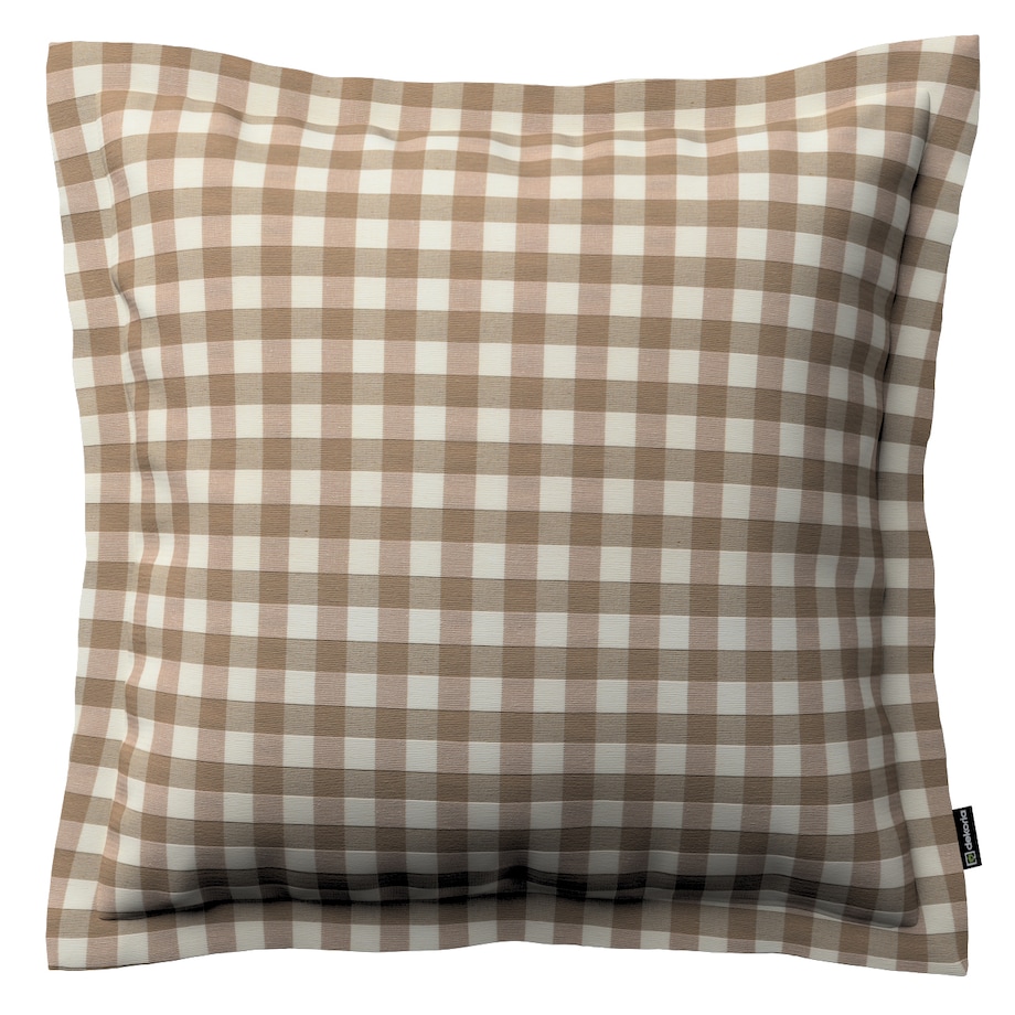 Poszewka Mona na poduszkę 45x45 beżowo-biała kratka (1,5x1,5cm)