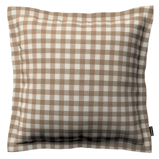 Poszewka Mona na poduszkę 45x45 beżowo-biała kratka (1,5x1,5cm)