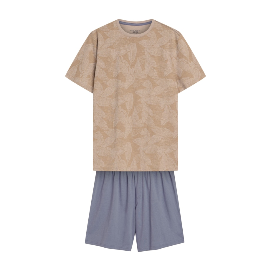 Piżama South 42599 -02X Beżowo-Niebieski, L