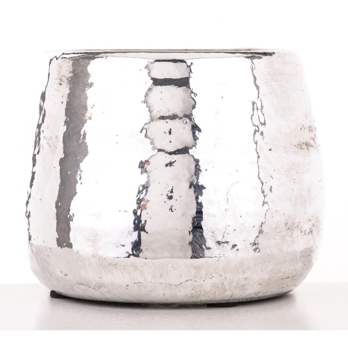 Osłonka na doniczkę, srebrna 12x15x15 cm KAMIONKA