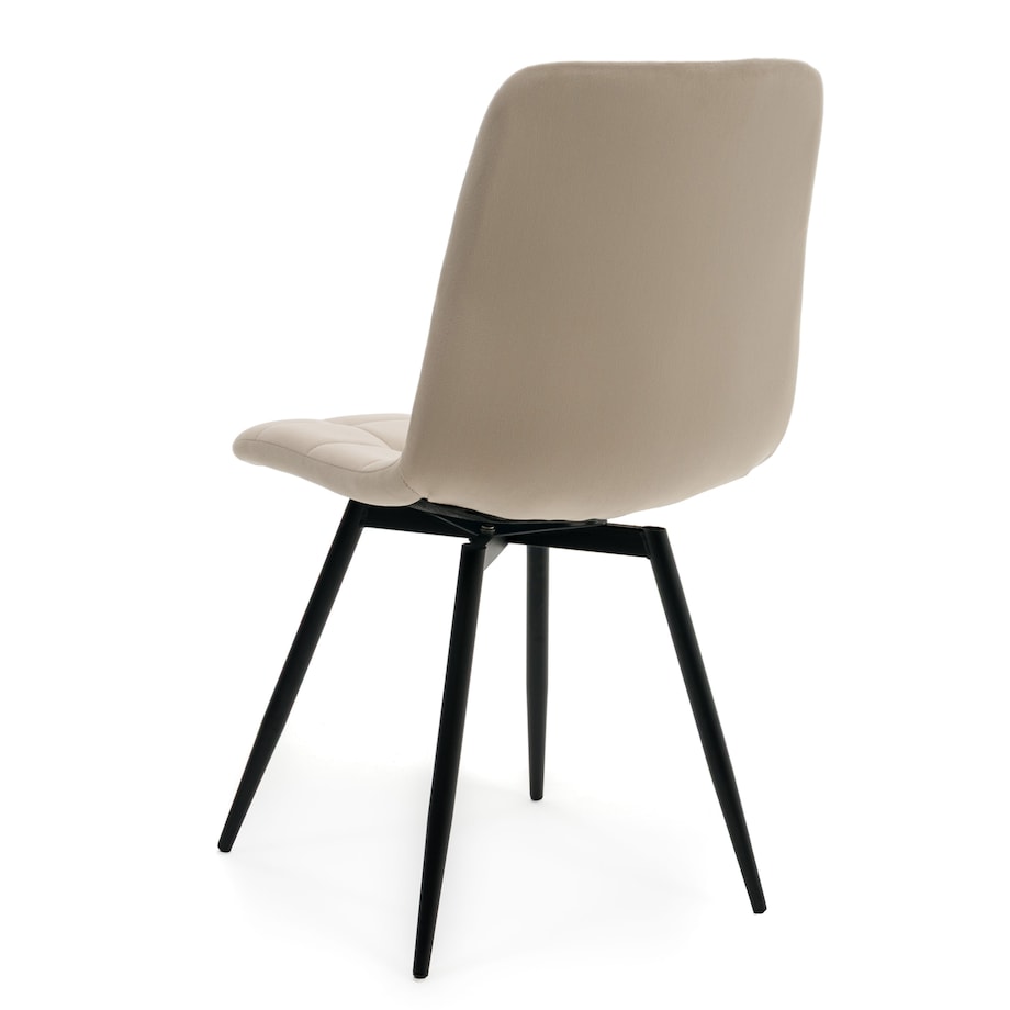 Krzesło tapicerowane obrotowe do salonu ARCO ciemnobeżowy welur