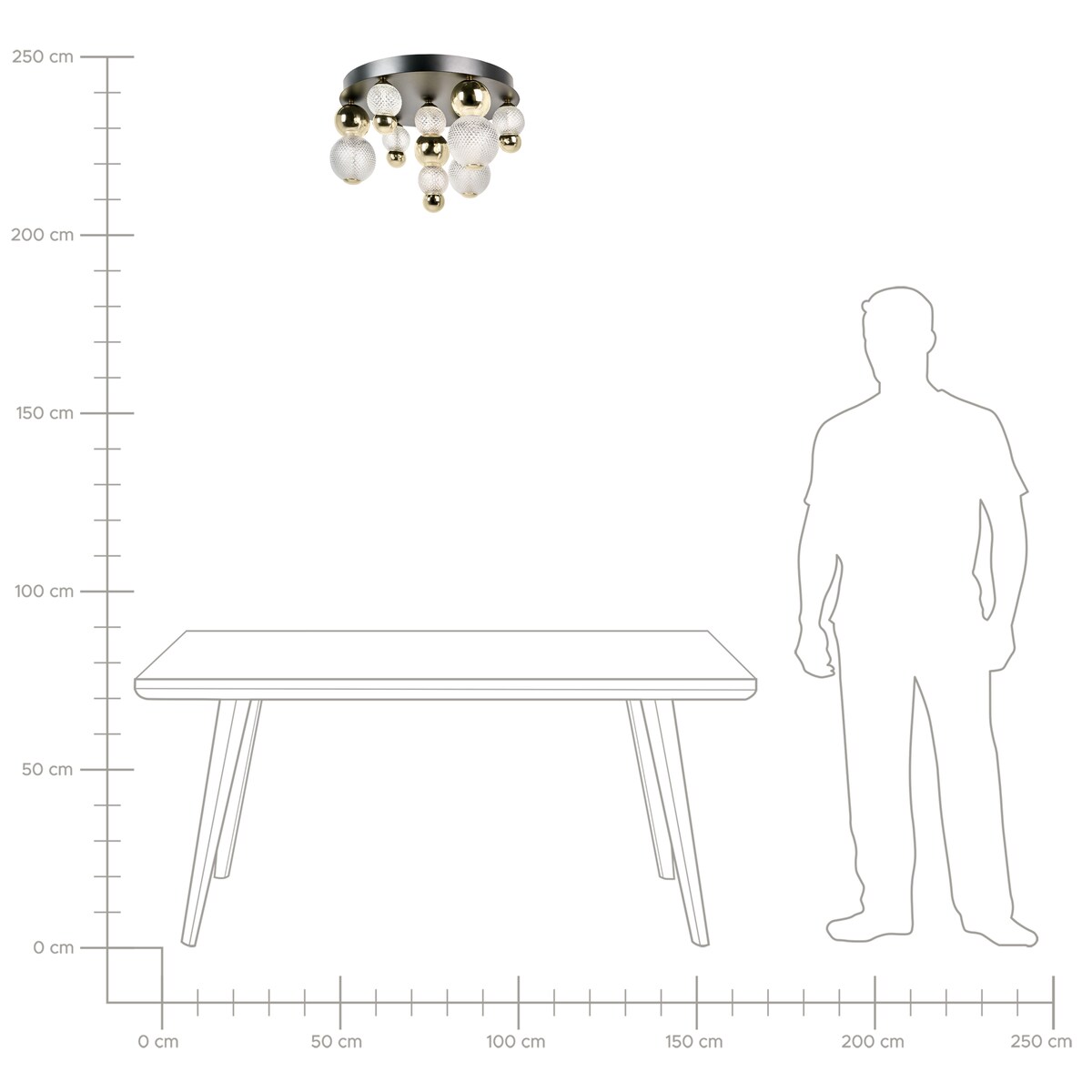 Lampa sufitowa LED SORA Szkło Złoty