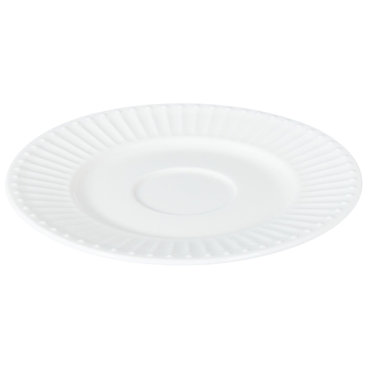 Zestaw 4 filiżanek ze spodkami COWSLIP Porcelana Biały