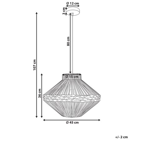 Lampa wisząca RABACCA Papierowa plecionka Naturalny