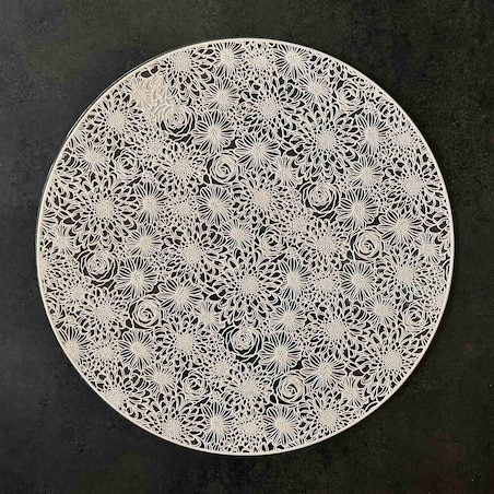 Podkładka Mata Na Stół Okrągła W Kwiaty 38 Cm