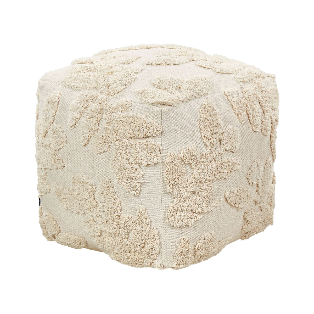 Puf bawełniany 45 x 45 x 45 cm beżowy MULTAN