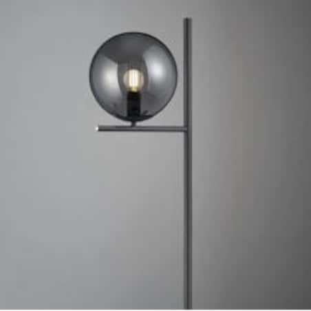 Stojąca LAMPA podłogowa PURE 402000142 Trio modernistyczna OPRAWA szklana kula grafitowa przydymiona