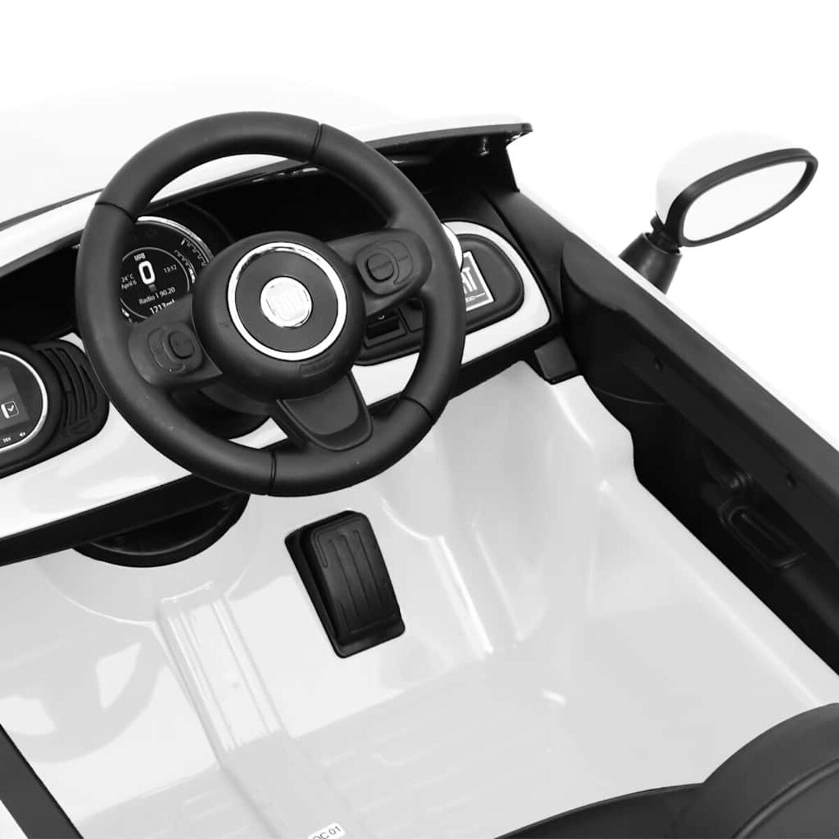 vidaXL Elektryczny samochód jeździk Fiat 500, biały