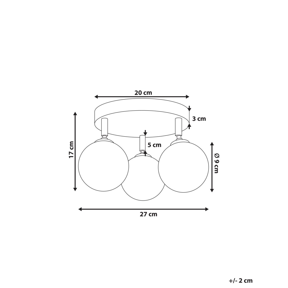 Lampa sufitowa MAVILLA Szkło Mosiężny
