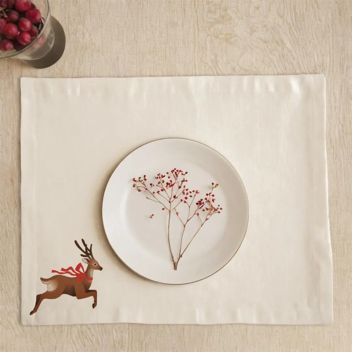 Podkładki świąteczne - retro renifer