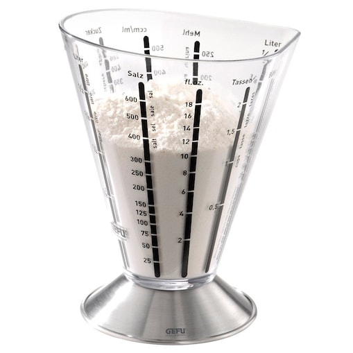 Kubek z miarką kuchenny, praktyczny, plastikowy dozownik