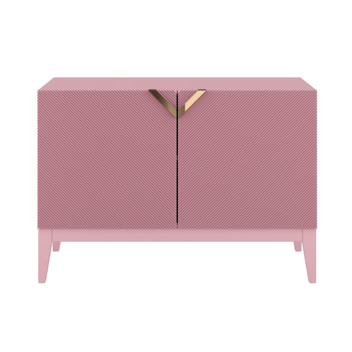 Drewniana komoda Visby DEMI LONG 2D / kolor pudrowy róż / szer. 100,5 cm