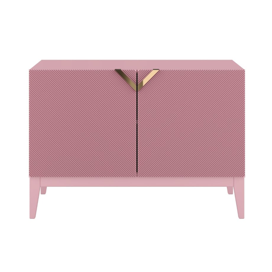 Drewniana komoda Visby DEMI LONG 2D / kolor pudrowy róż / szer. 100,5 cm