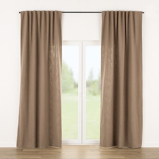 Zasłona gotowa na taśmie marszczącej 140x280cm light brown 1 szt. 140x280 brązowy