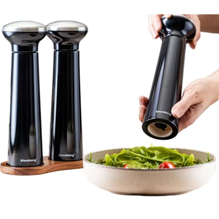 Zestaw młynków ręcznych do pieprzu soli przypraw Solniczka młynek czarny KLAUSBERG