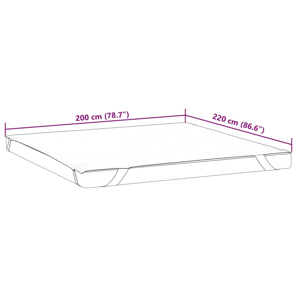 vidaXL Ochraniacz na materac, biały, 200x220 cm, wodoodporny
