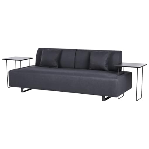 Sofa ze stolikami czarna SOKNA