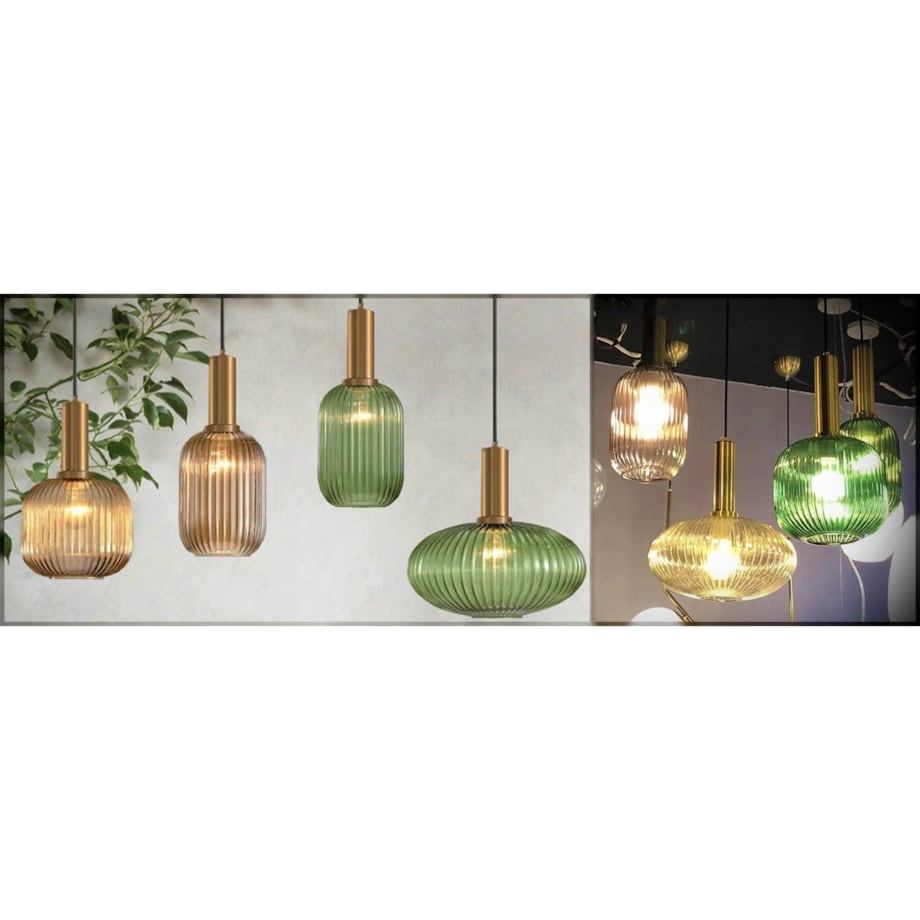 Lampa Sufitowa Wisząca Szklana Kolory Zielona
