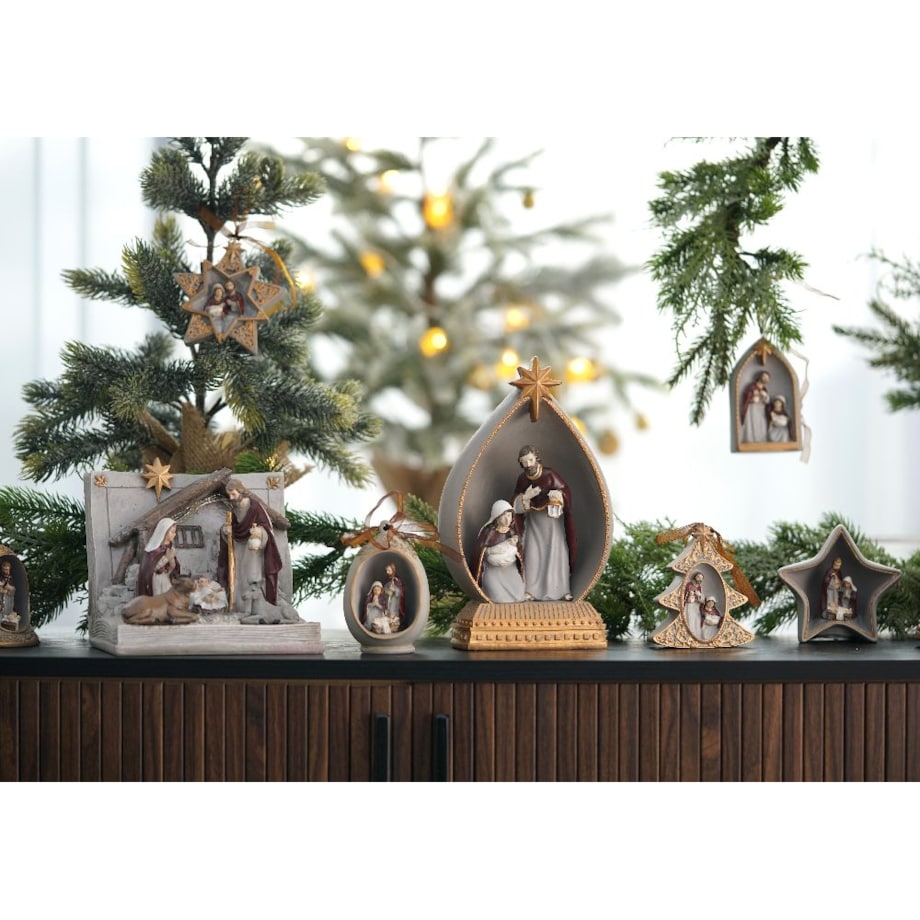 VILLA ITALIA Szopka bożonarodzeniowa LED Zawieszka 10 cm HOLY FAMILY