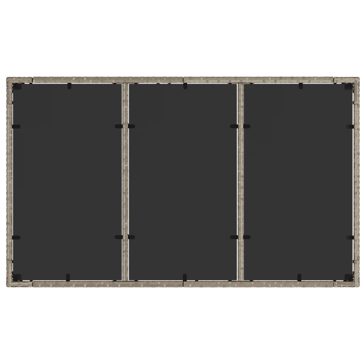 vidaXL Stół ogrodowy ze szklanym blatem, szary 150x90x75 cm, rattan PE