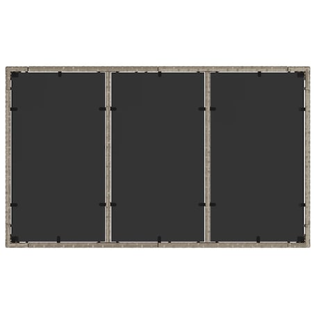 vidaXL Stół ogrodowy ze szklanym blatem, szary 150x90x75 cm, rattan PE