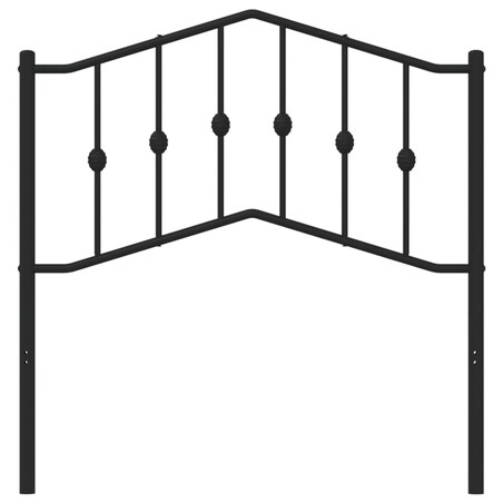 vidaXL Metalowe wezgłowie, czarne, 90 cm