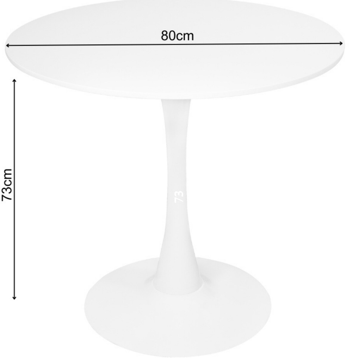 Stół okrągły do salonu jadalni 80 cm biały nowoczesny minimalistyczny