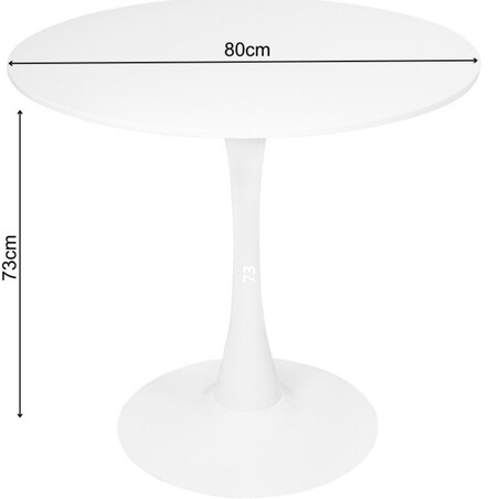 Stół okrągły do salonu jadalni 80 cm biały nowoczesny minimalistyczny