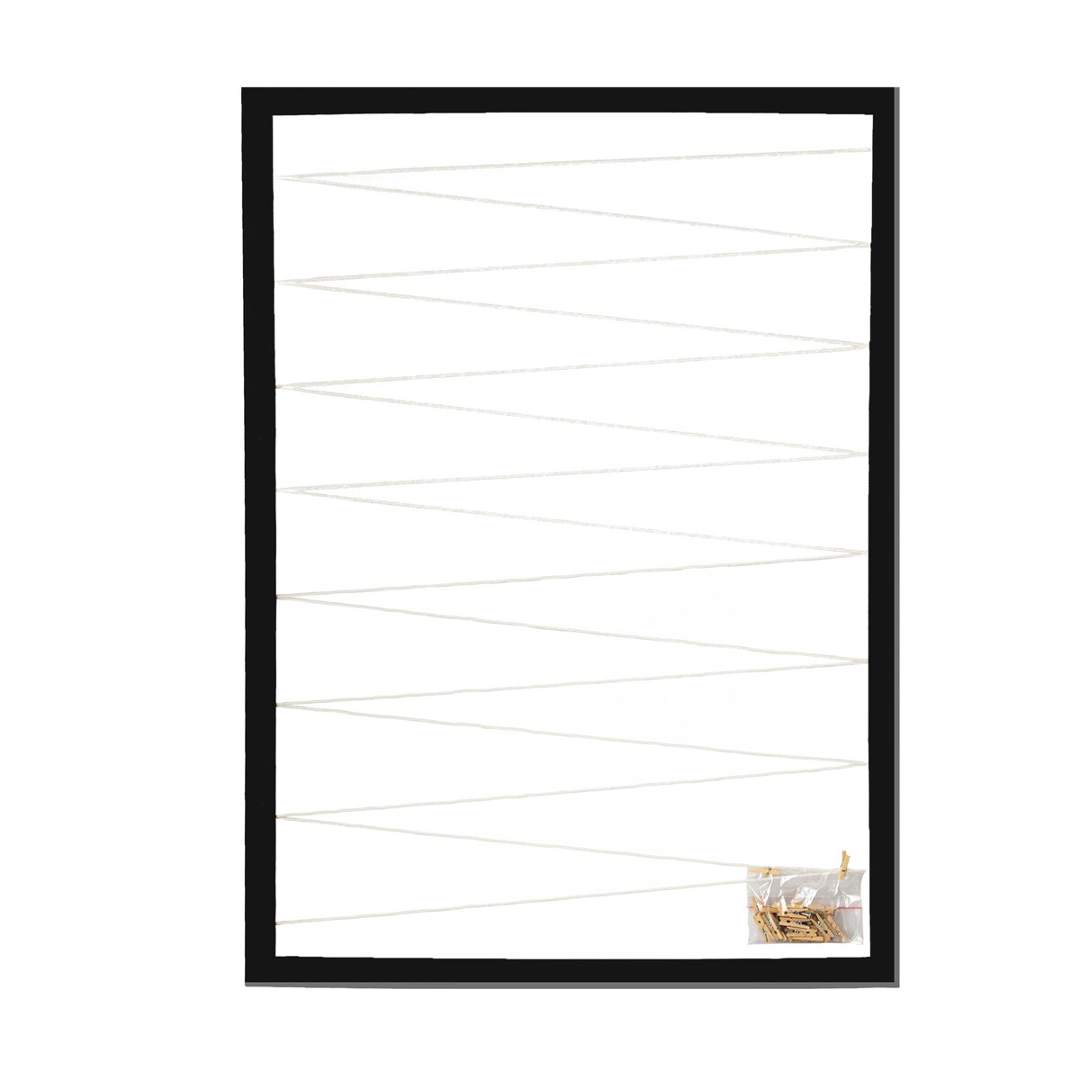 Ramka Na Zdjęcia 50X70 Cm Multiramka Ze Sznurkami Galeria Czarna