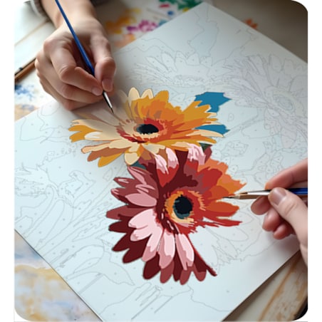 Malowanie po numerach obraz z ramą 40x50 Kwiaty Massido