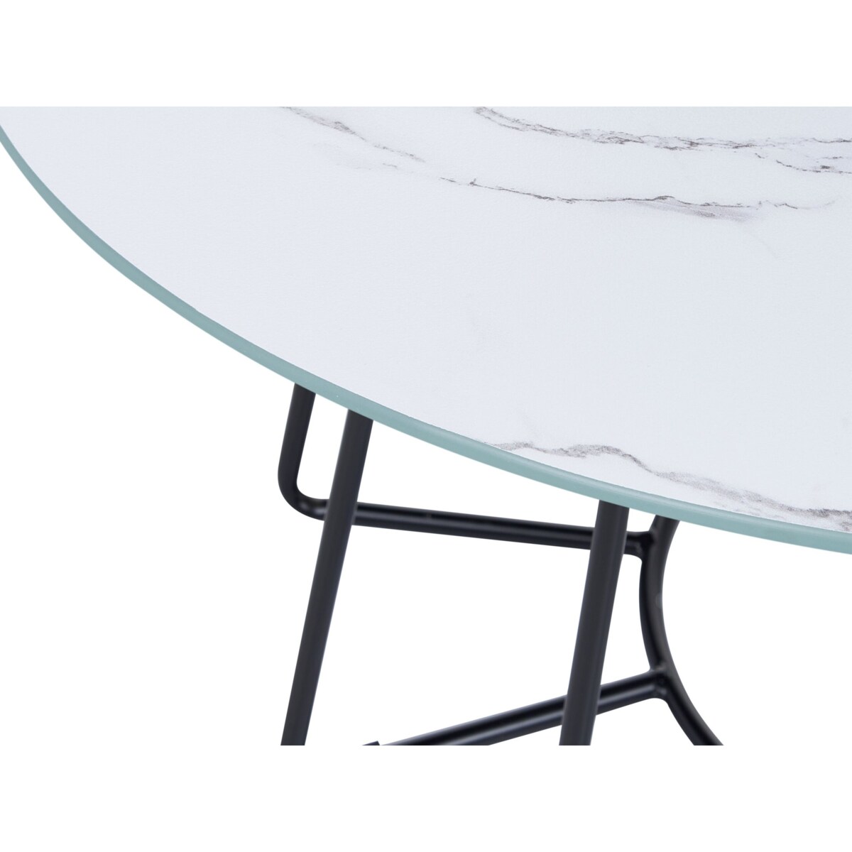 Stolik kawowy efekt marmuru biało-czarny BERNIE