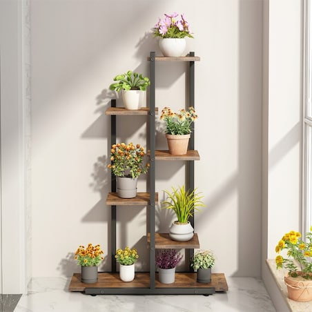 Kwietnik stojak na rośliny rustykalny regał