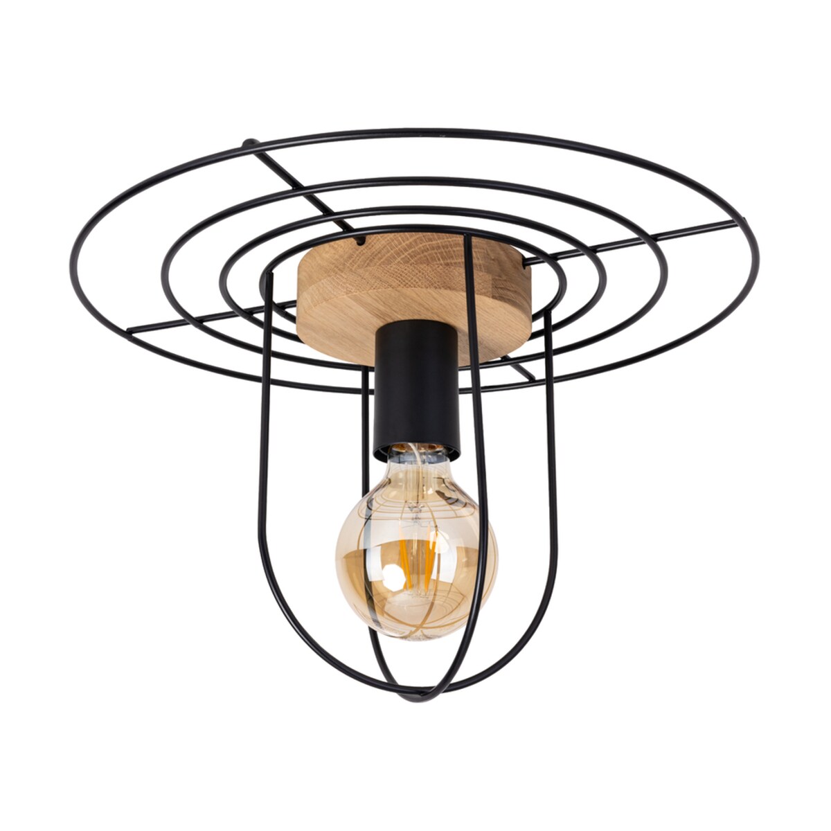 Drewniana Lampa Sufitowa BRITOP Lighting 1xE27 Max.60W Dąb Olejowany FSC z Dodatkiem Czerni, Polski Producent, 1szt.