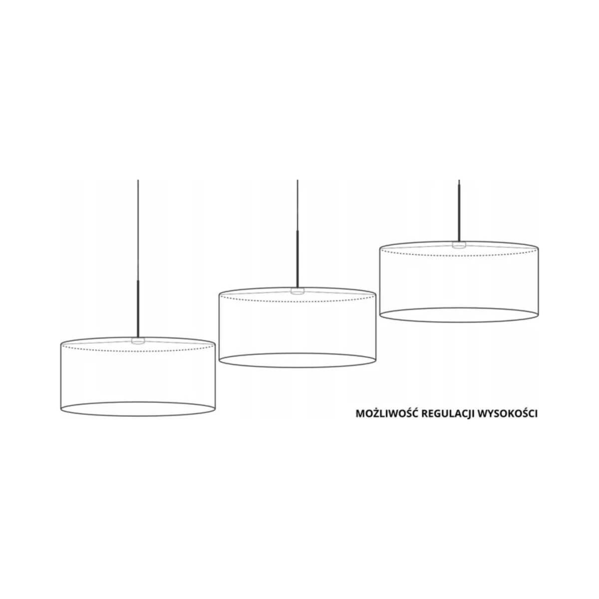 Lampa wisząca zwis żyrandol sufitowa z abażurem walec JAZZ 40 cm