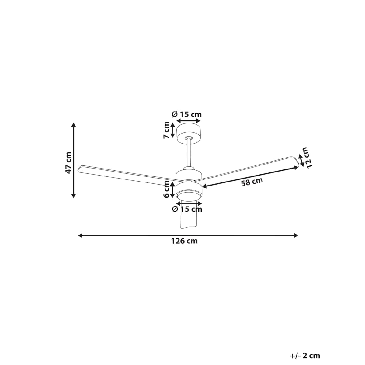 Wentylator sufitowy z lampą JEREMY Brązowy