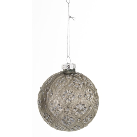 Komplet 2 szt. bombek 8x8x8 cm - srebrna i w kratkę