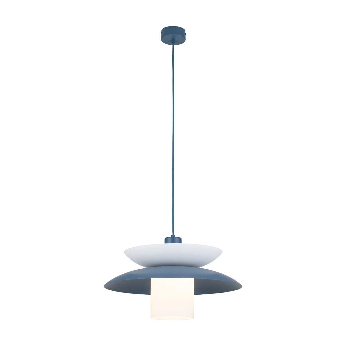 Lampa Wisząca Tk Lighting Verado Granatowa Biała Metalowa Z Kloszem