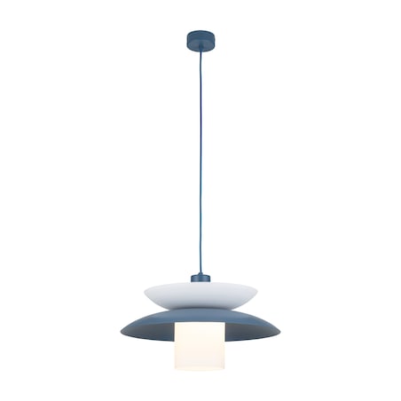 Lampa Wisząca Tk Lighting Verado Granatowa Biała Metalowa Z Kloszem