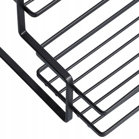 Półka metalowa Czarna Kuchenna na Przyprawy Stojąca 26 cm Zeller