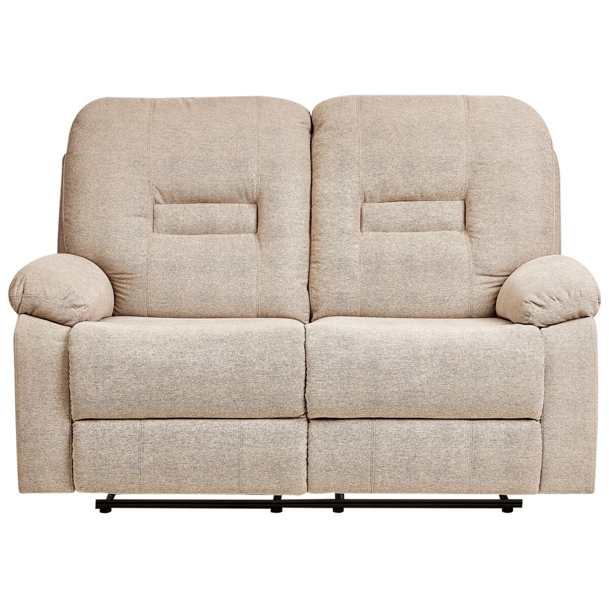 Sofa z manualną funkcją relaksu 2-osobowa beżowa BERGEN