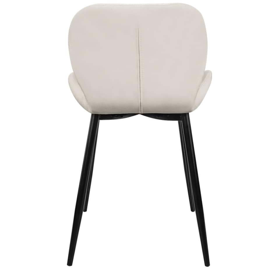 Krzesło tapicerowane skandynawskie nowoczesne welurowe beżowe