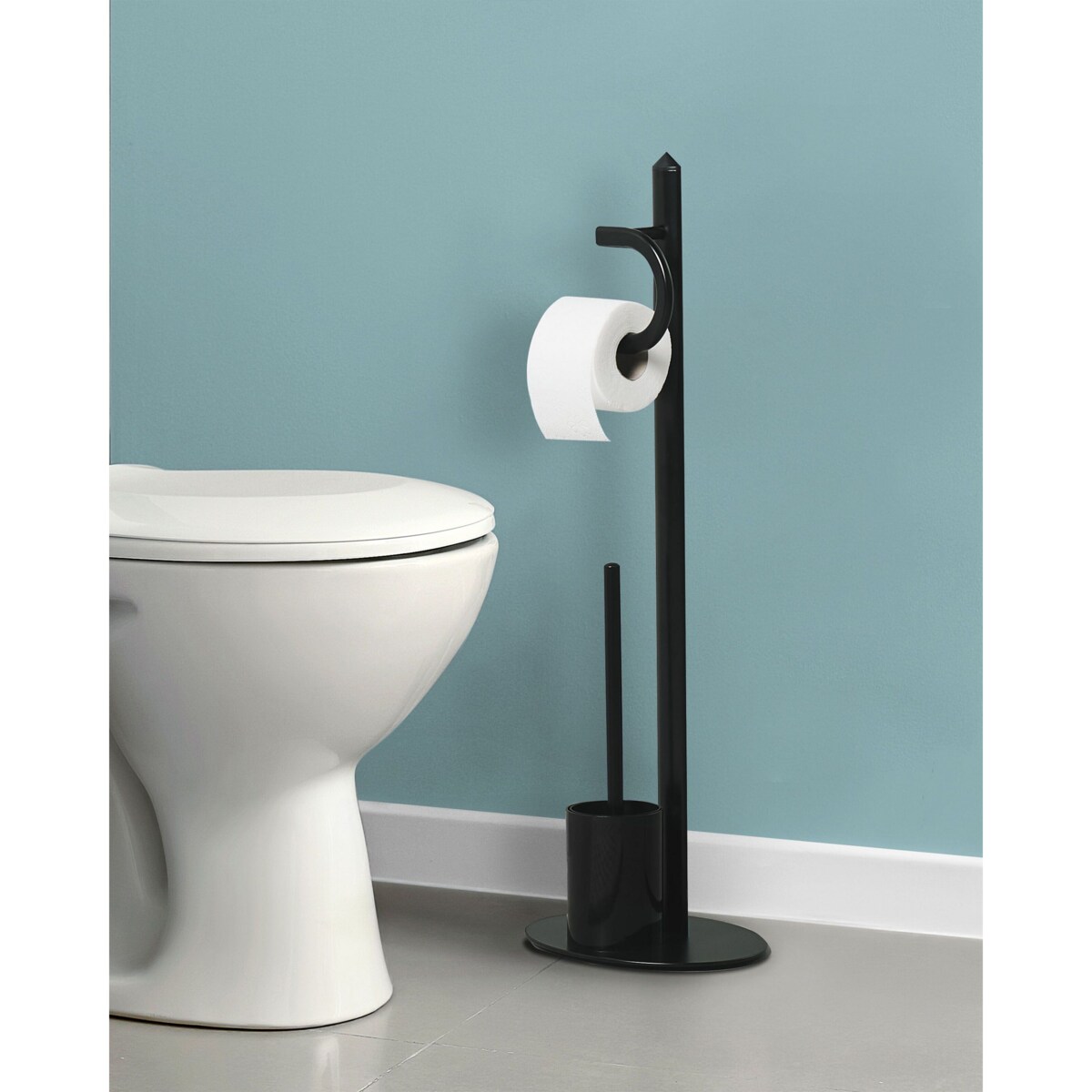 Stojak na papier i szczotkę toaletową czarny SARTO