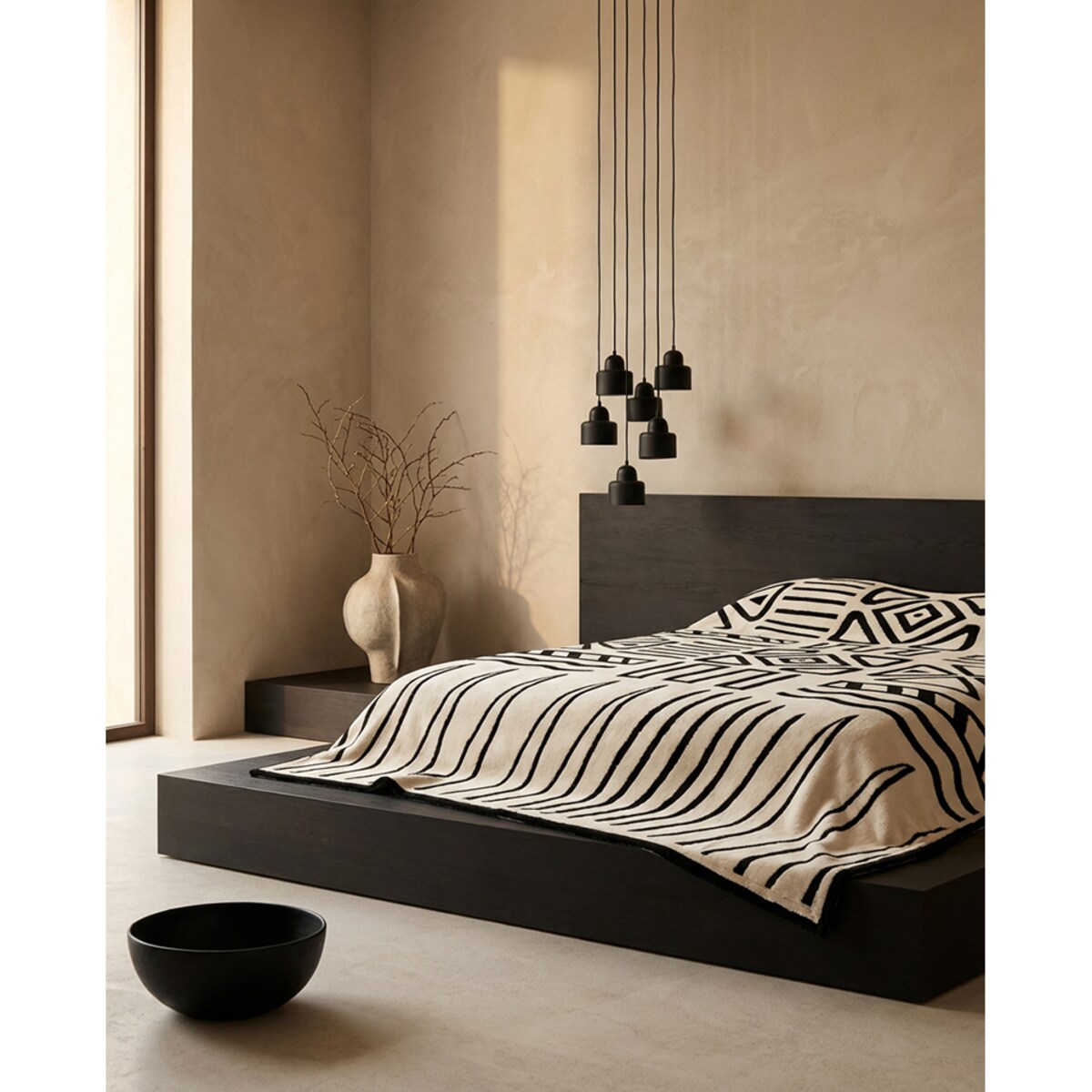 Narzuta pled SHP CORDE 230x180 beżowy czarny