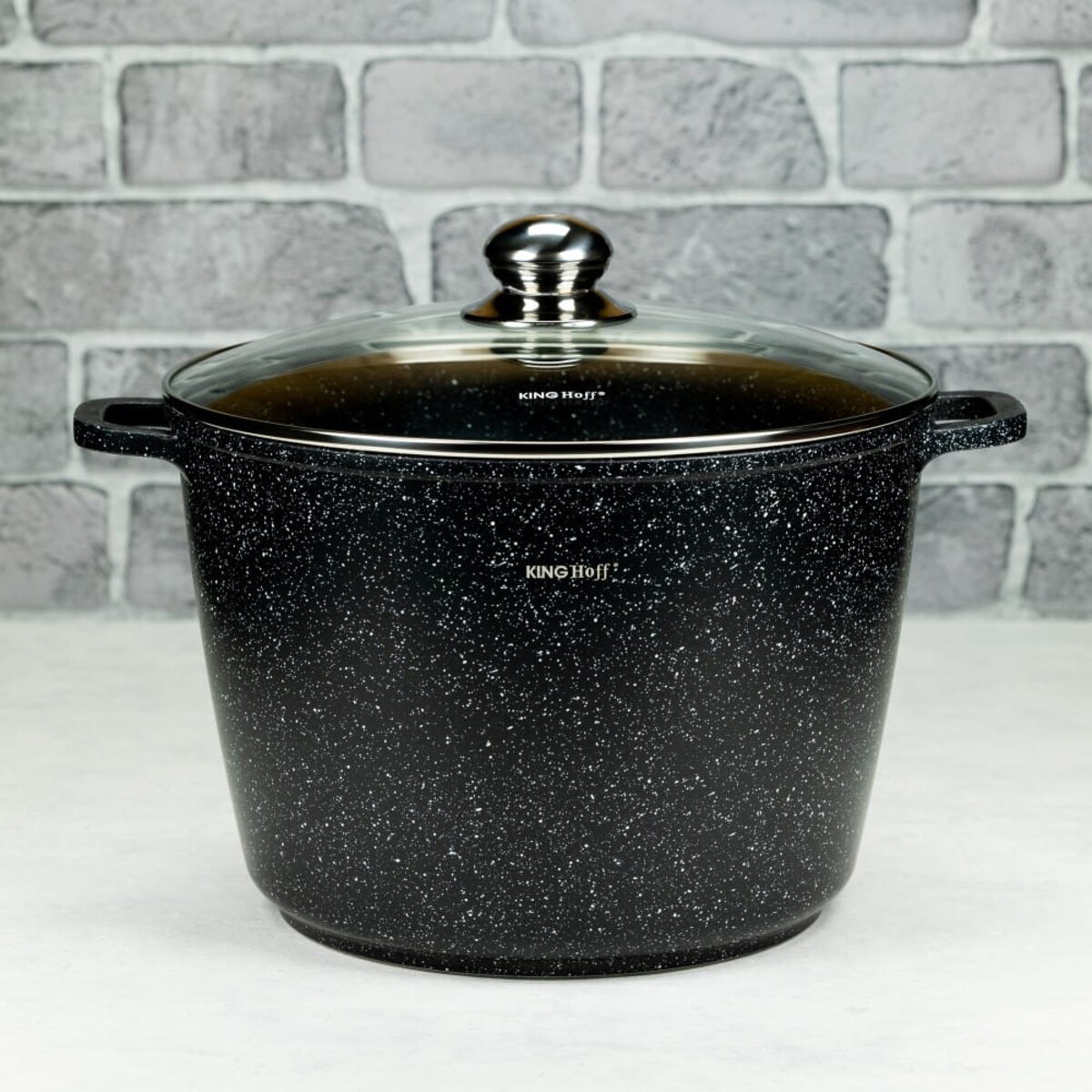 Garnek z powłoką marmurową 10L 28cm indukcja gaz KINGHOFF