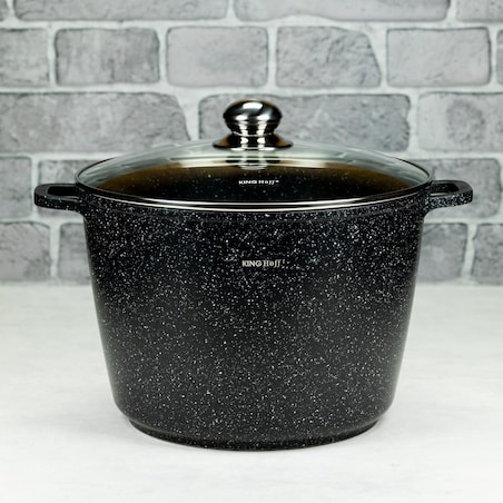 Garnek z powłoką marmurową 10L 28cm indukcja gaz KINGHOFF