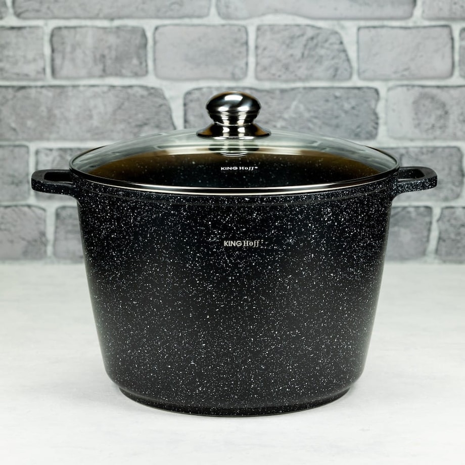 Garnek z powłoką marmurową 10L 28cm indukcja gaz KINGHOFF